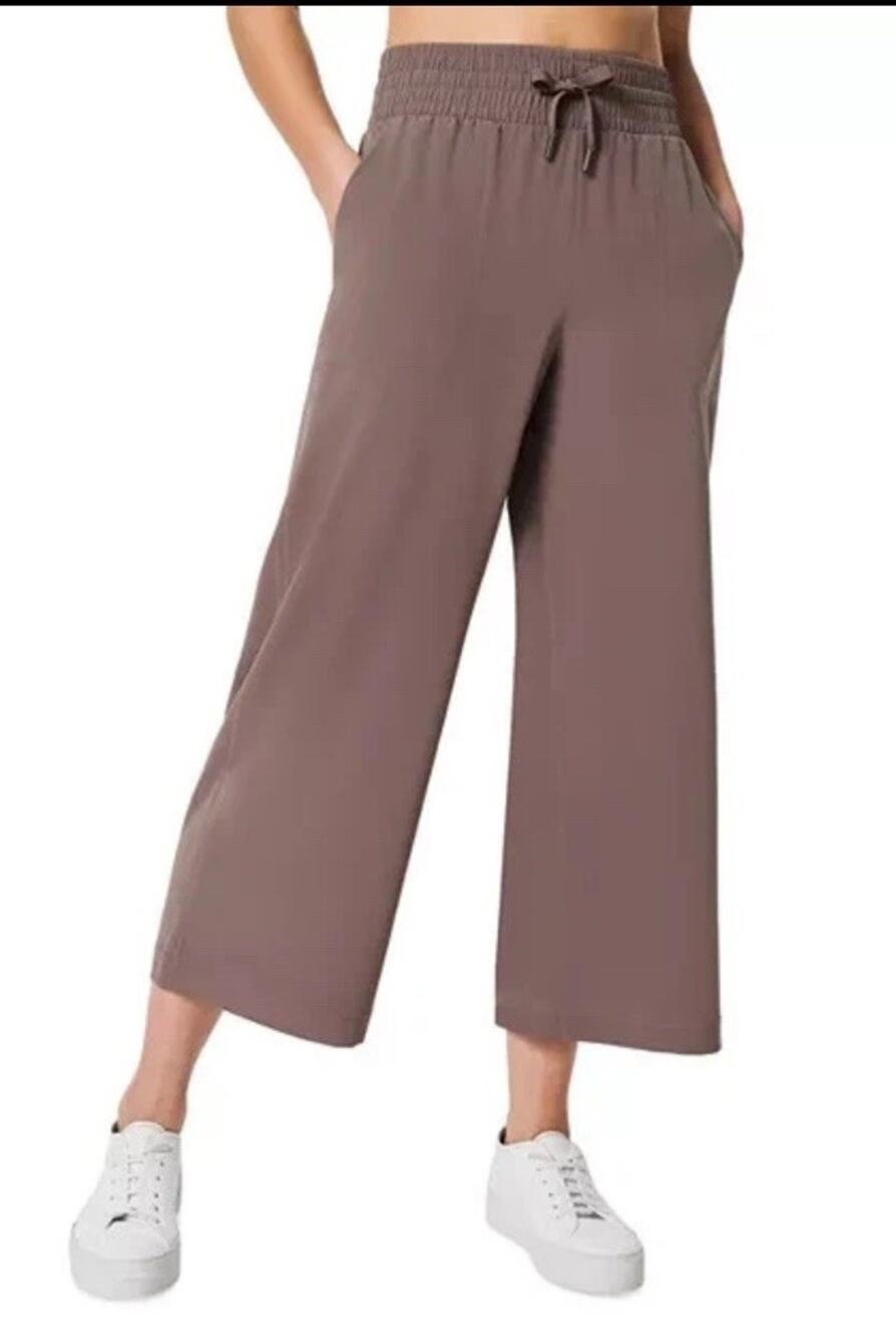 Spanx Sz XS Out Of Office Cropped Wide Leg Pant Smoke NWT